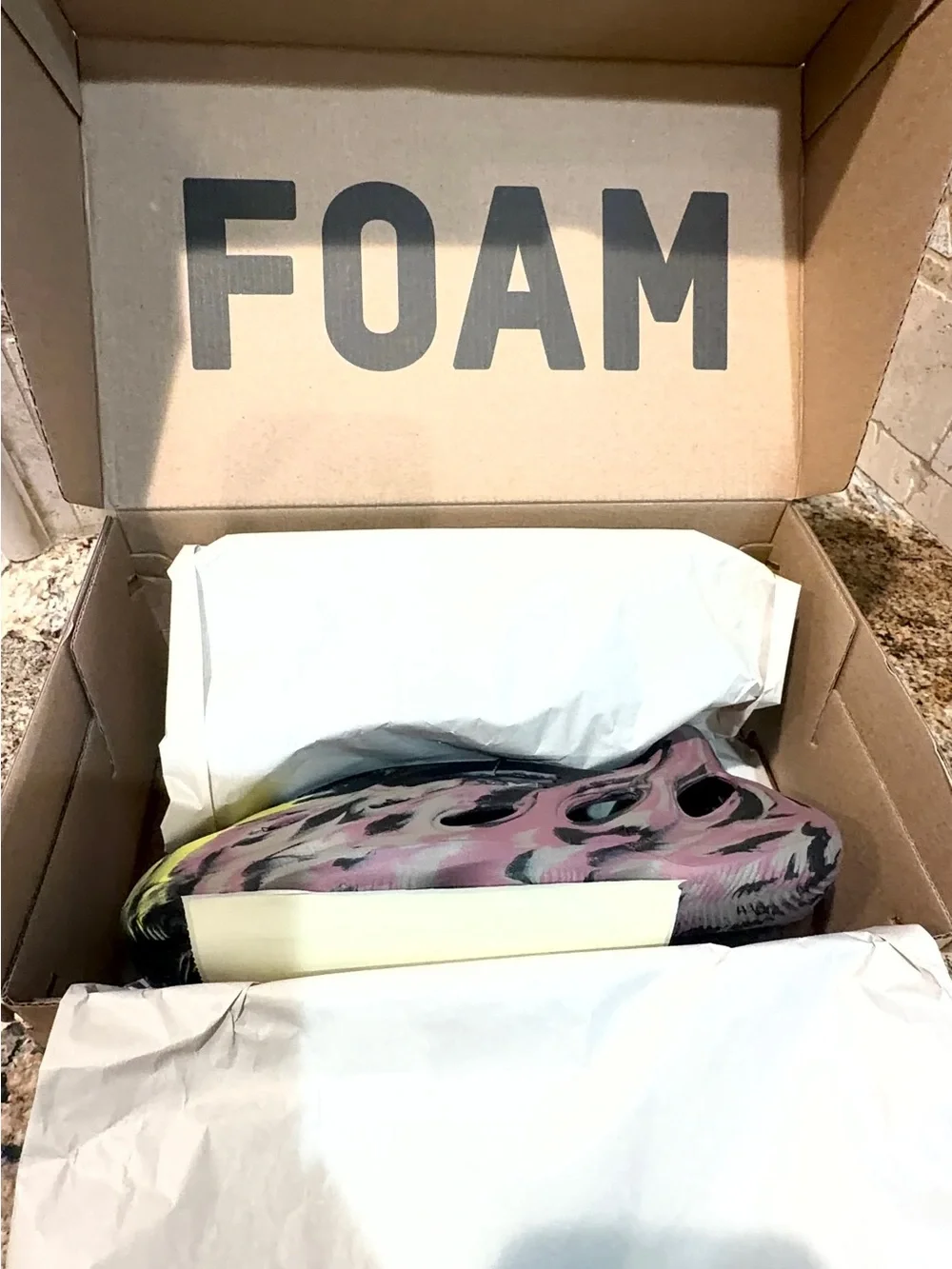 Yeezy Foam Clog-Style Slip-On Shoes in Black, Yellow & Pink Authentic NWT